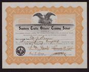 Southern Traffic Officers' Training School certificate